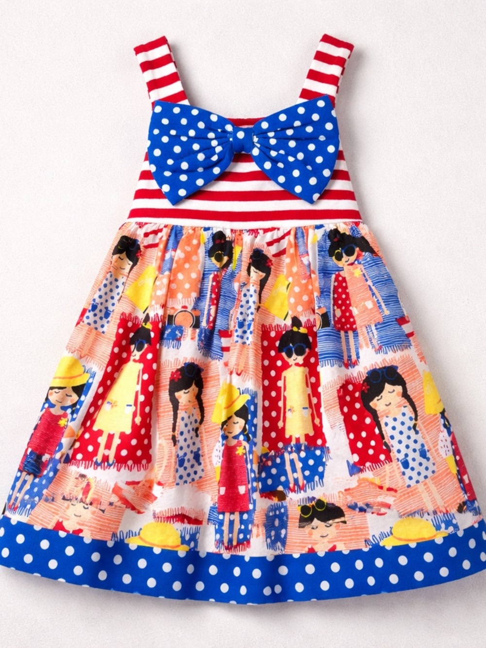 Counting Daisies Patriotic dress with woven skirt size 2T